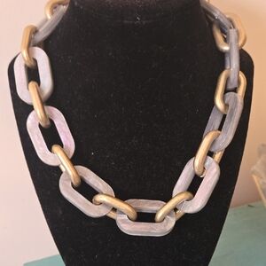 Elegant Gold and Gray Chain Necklace